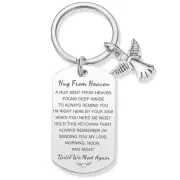 Hug From Heaven Keychain Sympathy Gifts for Loss of Mom Dad Loved One Silver