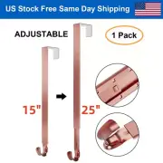 15"-25" Adjustable Long Over The Door Hanger Metal Christmas Wreath Hook Copper