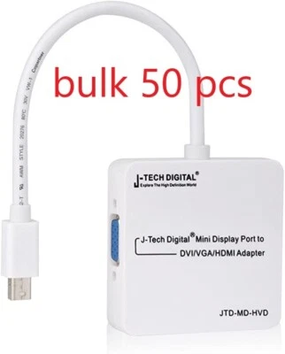 Bulk 50 pcs Mini Display Port to DVI/VGA/HDMI Adapter TV AV HDTV Adapter Cable