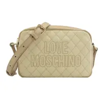 在飛比找Yahoo奇摩購物中心優惠-MOSCHINO LOVE系列電繡LOGO菱格紋拉鍊斜背包(