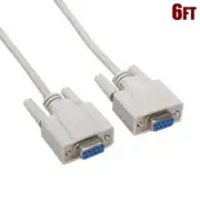 6FT DB9 9 Pin RS232 Serial Null Modem Female to Female Cable Adapter Connector