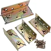 YWJLQH 4 Pieces Bed Rail Brackets for Headboards Footboards Hold Bed Rail Fittings