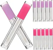 HONMEET 5ml Empty Plastic Lip Gloss Tubes 12 Pack Diy Containers for Lip Oils Liquids More for Artists Beginners