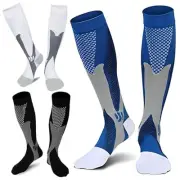 Plus Size Compression Socks Wide Calf for Women 4X-Large Black+blue+white