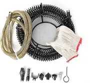 riin DIY Plumbing Drain Auger Cleaner Snake Tool Spring Cable 12m+2.5m Sewer Pipe for Electric Drill Sink Toilet Shower Bathroom