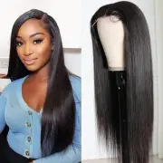 Straight Lace Front Wigs Human Hair Pre Plucked 13x4 HD Frontal 180 Density N...