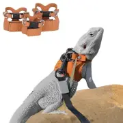 3 Pack Bearded Dragon Harness and Leash Set - Adjustable Soft Leather Lizard ...