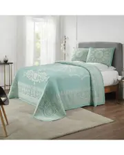 Superior Kymbal Traditional Medallion Lightweight Woven Jacquard Oversized Cotton Blend Bedspread Set
