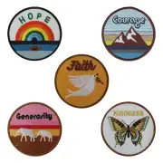 Courage, Generosity, Kindness, Faith and Hope Patches, 5 x Combos