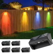 Solar Fence Lights Outdoor 6 Pack, Lens LED Fence Solar Lights, Solar Wall Li...