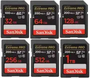 Sandisk SD Extreme Pro 200MB/s Flash Memory Card 32GB 64GB 128GB 256GB