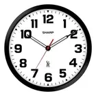 Atomic Analog Wall Clock - 12" Black Stylish Frame - Sets Automatically- Batt...