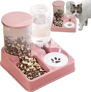 Automatic Cat Feeder and Water Dispenser - Pet Feeder Food Bowl, Auto Water Dispenser | Feeding Station for Cats and Dogs, Non-Electric Pet Food Water Bowl, Spill-Resistant