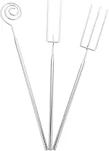 Ipetboom 1 Set Stainless Steel Fondue Fork Kitchen Dipping Forks for Chocolate Cheese Barbecue Includes Two Pronged Spiral Dishwasher Safe Serving Utensils