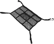 YOSADIER Car Ceiling Cargo Net Organizer Double Pocket Storage Rack for Easy Access for Trucks No Tools Required Installation Convenient Zipper Design for Travel Gear