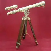 Brass Table Top Maritime Telescope with Vernier Caliper Scale Adjustable Tripod
