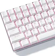 Womier Keycaps 60 75 100 Percent Cherry Key caps, Shine Through PBT Custom Keycap Doubleshot Keyboard Caps Set, Universal Compatiability for Cherry Gateron MX Switches Keyboard, White