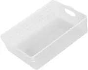 OFFSCH Large White Plastic Storage Basket Hollow out File Organizer for Home Office for Document and Storage Keeps Desktop Tidy for School and Gadgets