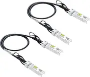10Gtek# [2-Pack 10G SFP+ DAC Cable - 10GBASE-CU Passive Direct Attach Copper Twinax SFP Cable for Cisco SFP-H10GB-CU0.3M, Meraki MA-CBL-TA-0.3M, Fortinet, Ubiquiti UniFi, D-Link, 0.3-Meter(1ft)