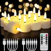 Rechargeable Flameless Candles, LED Tea Light Candles, 12-Pack, 3D Wick, Remo...