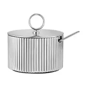 Bernadotte by Georg Jensen Stainless Steel Sugar Bowl with Spoon - Vtg NOS