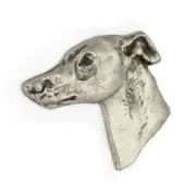 Whippet - Silver-plated dog brooch, elegant pin, jacket lapel decoration by Art