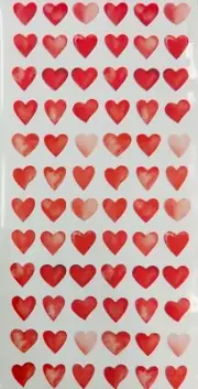 Red Watercolor Hearts Stickers Planner Supply Scrapbook Crafts Valentine's Day