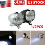 Classical Chrome Retro Bicycle Bike LED Light Headlight Cycling Front Head Lamp