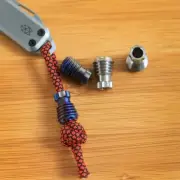 EDCTitanium Knife Bead Parachute Cord Lanyard Pendant DIY BeadKeychainZipperHead