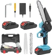 6" Rechargeable Electric Mini Cordless Chainsaw 2X Battery Powered Wood Cutter