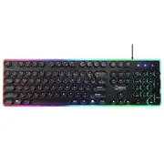 Kb202 104 Keys 3-Color Mixed Backlight Retro Punk Round Keycap Wired Gaming Keyboard Cable Length: 1.5M