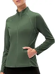 [Generic] Women Sport Jacket Turtleneck Slim Fit Full Zip Pockets Quick Dry Running Track Jackets Tops
