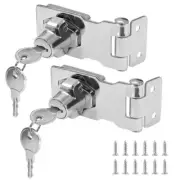 2Pcs Keyed Hasp Locks 2.5 Inch Twist Knob Keyed Locking Hasp, Metal Safety
