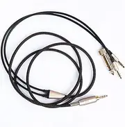 NewFantasia Replacement Cable for Beyerdynamic T1 2nd Generation / T5p Second Generation Headphones 3.5mm Male and 6.35mm Adapter to Dual 3.5mm Jack Male Audio HiFi Cord 1.2m/4ft