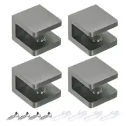 Glass Shelf Bracket, Glass Clamp Clip Support with Screws Black