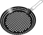 Abaodam Hollow out Grill Skillet Baking Pan for Chicken Pizza Veggies Fish Portable Nonstick Barbecue Pan for Outdoor Camping Home Use