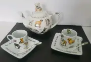 Cardew Mans Best Friend Dog Mini Teapot with Mini 3 oz Cups, Saucers & Spoon...