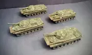PAINTED Team Yankee Russian PT-7 Tank Platoon X4 1/100th