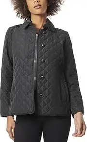 [Jones New York] Women's Petite Quilted Coat (Jones Black, Petite X-Small), Jones Black, X-Small Petite