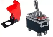 1 PC DPST SAFETY TOGGLE SWITCH 20AMP@125VAC WITH RED COVER #66-1804/66-5015