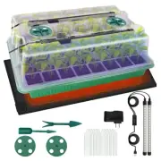 Seed Starter Trays with Heating Mat, 40 Cell Seeding Starter Kit with Grow Li...