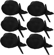 [WOFASHPURET] Chef Hat Set Japanese Hat for Men Women Kitchen Cooking Caps Quick Dry Fabric Stylish Ribbon Headwrap for Professionals Black