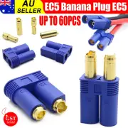 10-60PCS EC5 Banana Plug Female Male Gold Connector Socket for AMASS 5mm E-flite