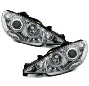 Mga headlight for Peugeot 206 mula 2002->Anghel ng Mata ng Chrome DEPO UK R LPPE