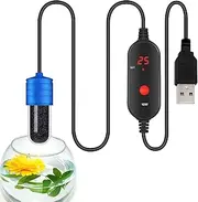 Aquarium Heater, Betta Heater 15W Adjustable USB Powered Betta Heater with Constant Heating Automatic Heat Submersible Heater for Use on