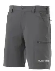 Huk Next Level Tech Shorts, 10.5" inseam, Below the knee, Gray, Size S, NWT