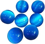 MinLia Cat Eye Sphere Quartz Polished Ball Glass Marbles Home Office Fish Tank Decoration Ornament Games Party Favor(Sky Blue)