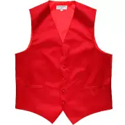 New polyester men's tuxedo vest waistcoat only solid wedding prom formal Red