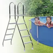 Above Ground Swimming Pool Ladder with with Handrails Non-Slip Pedals for Indoor/Outdoor Pools, Weight Capacity 500lbs, Easy to Install and Climb (4 Step),4+4 Steps