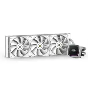 White 360mm CPU AIO Liquid Cooler w/ ARGB Dual Pump & Fans - PCCOOLER DE360